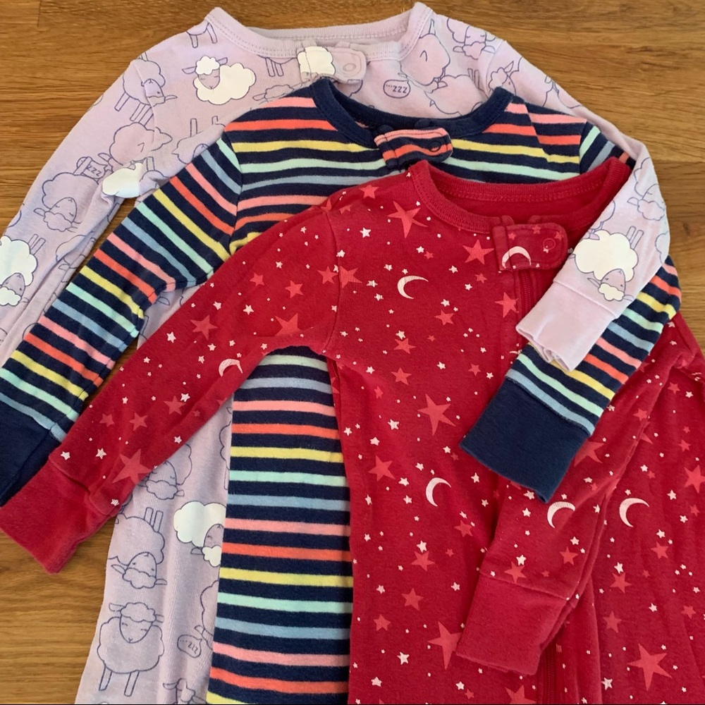 Set of 3 Old Navy footie pajamas